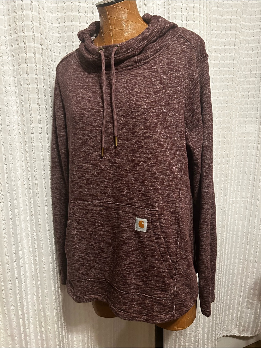 Carhartt Women's‎ Large Clarksburg Cowl Neck Hoodie Burgundy Pullover Sweatshirt